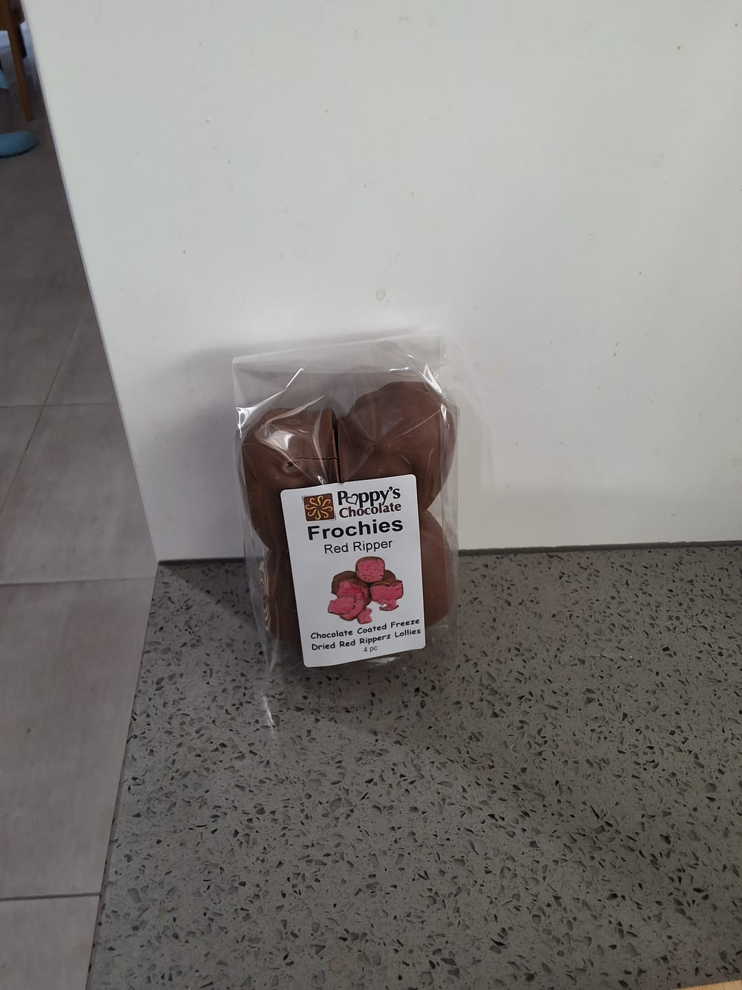Customer photo review of Frochies Red Ripper chocolate coated freeze dried lollies