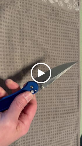Customer video review of Pro-Tech Avalon 4.25" Knife – Blue Knurled Aluminum, MagnaCut, Button Lock – Made in USA (PN1100-LTD Blue)