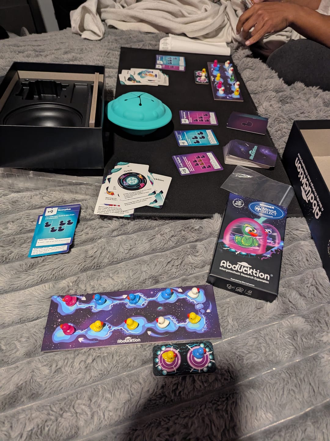 Customer photo review of Abducktion Base Game + IntergalacDuck Expansion (ships inside main box!)