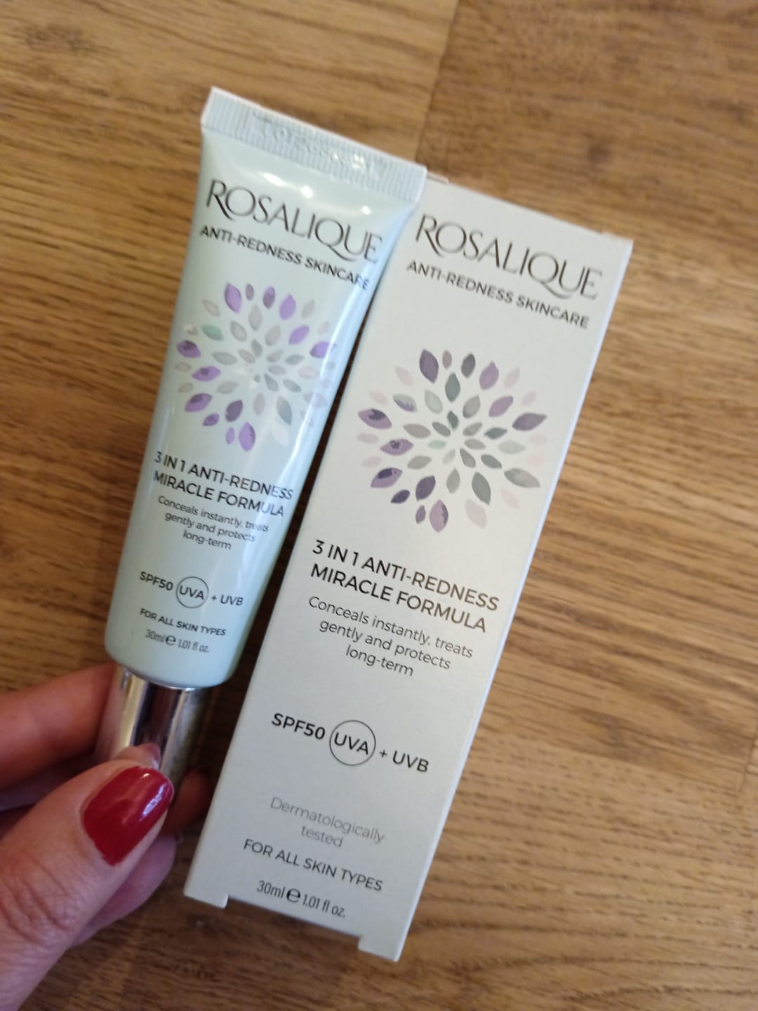 Customer photo review of Rosalique 3 in 1 Anti-Redness Miracle Formula SPF50