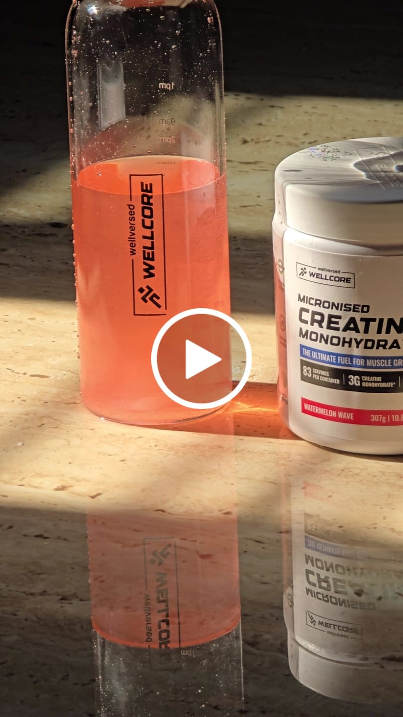 Customer video review of Wellcore - Micronised Creatine Monohydrate (83 Servings, Watermelon Wave ) + Premium Glass Bottle