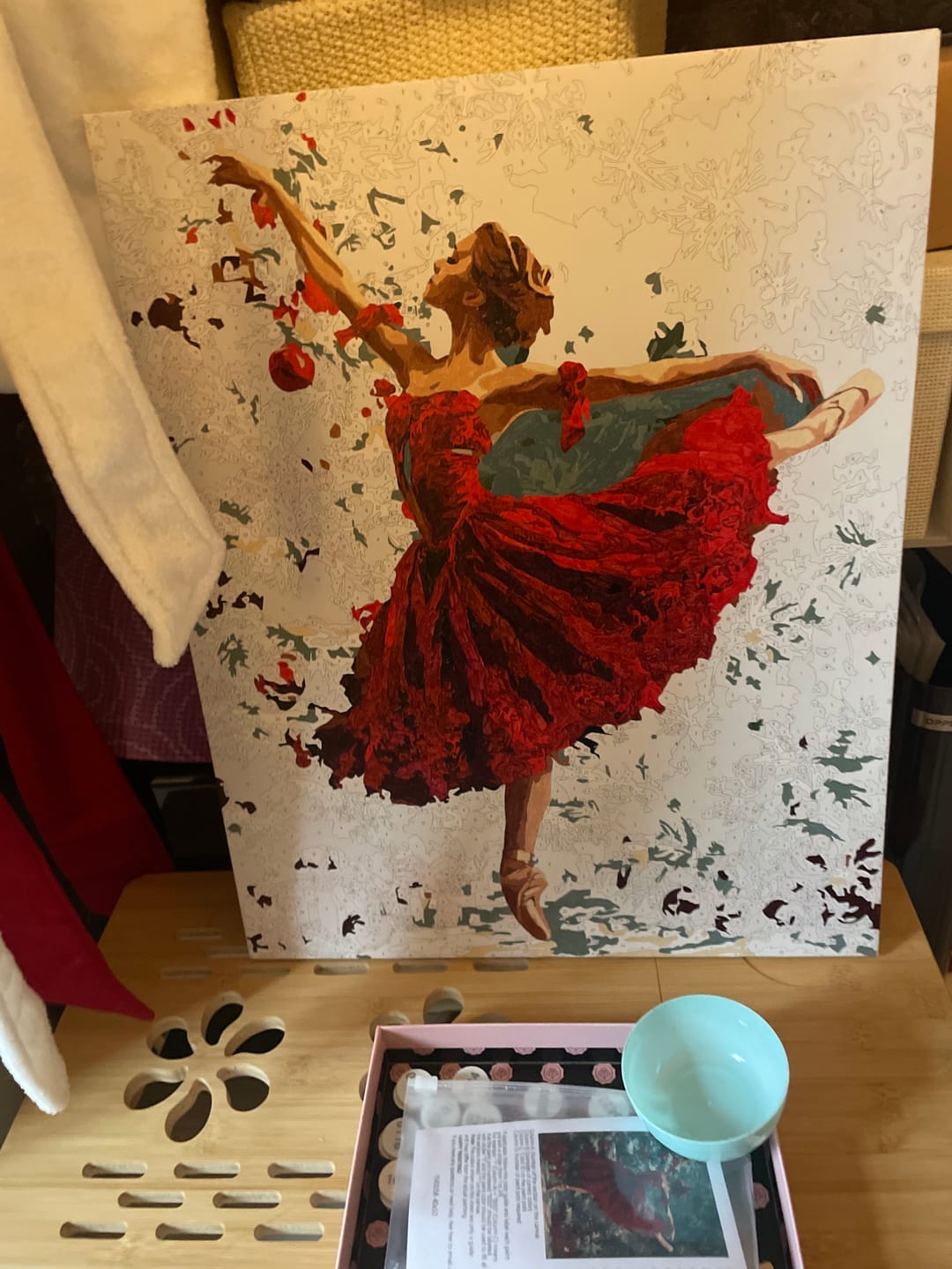 Customer photo review of Ballerina in Red | Paint by Number