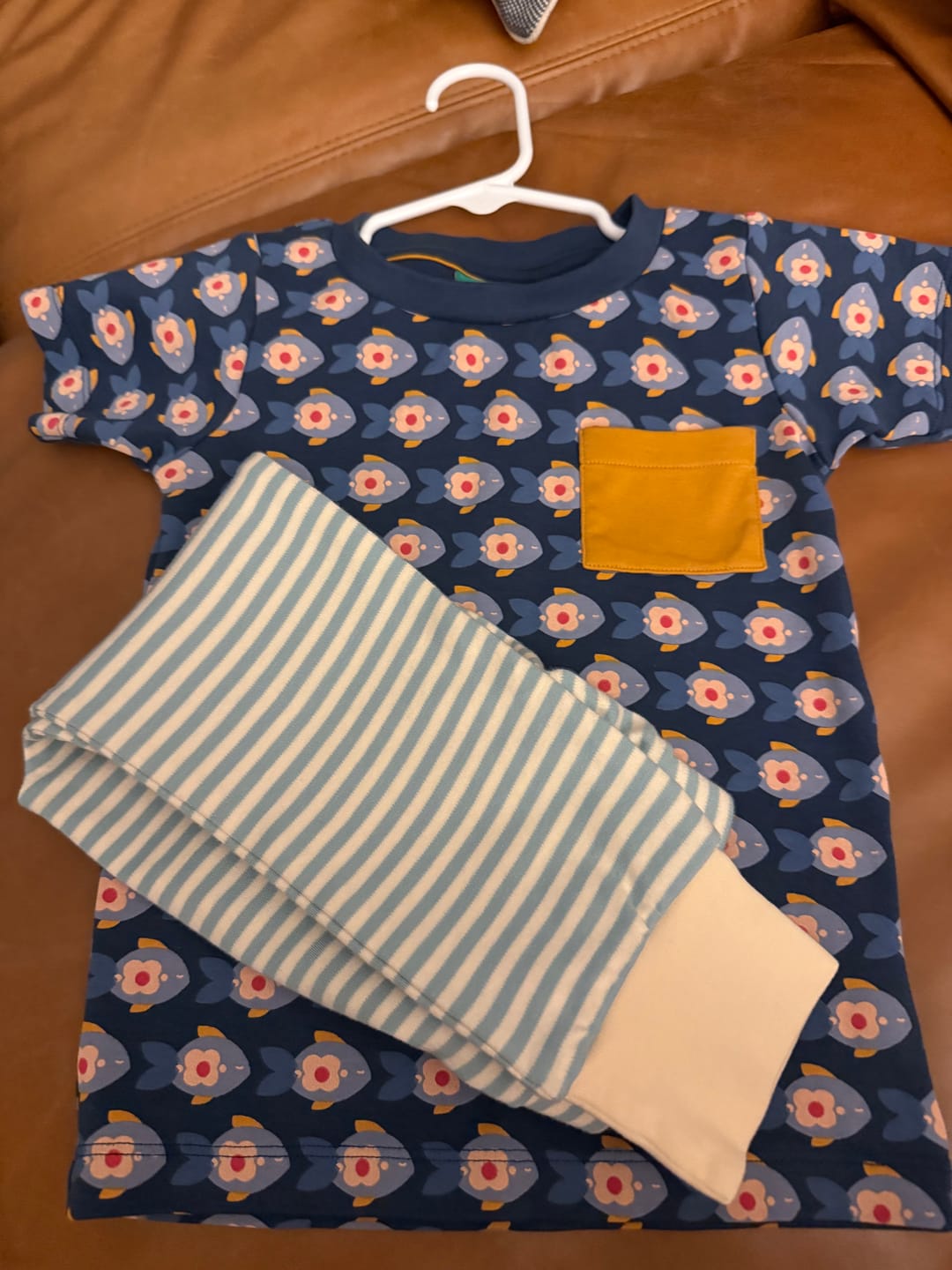 Customer photo review of Little Fish Organic T Shirt & Jogger Playset