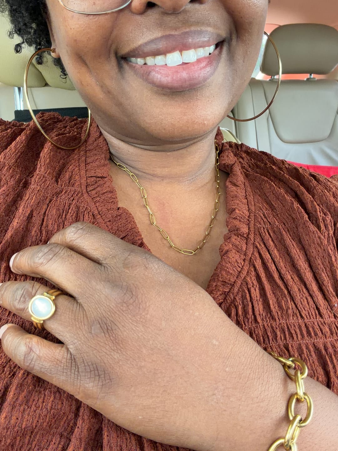 Customer photo review of Kai Mother Of Pearl ring