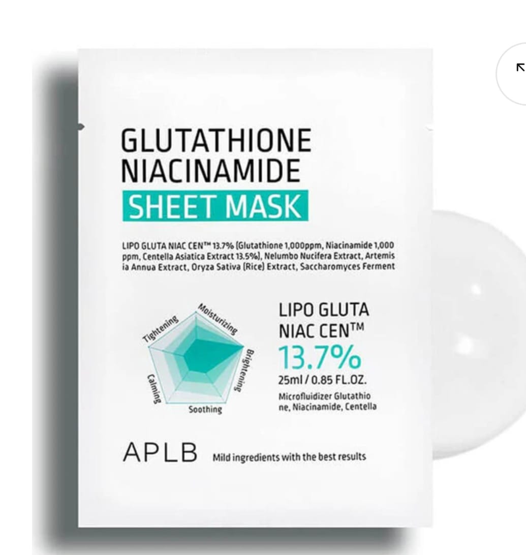 Customer photo review of Шийт маска за лице с глутатион и ниацинамид APLB Glutathione Niacinamide Sheet Mask