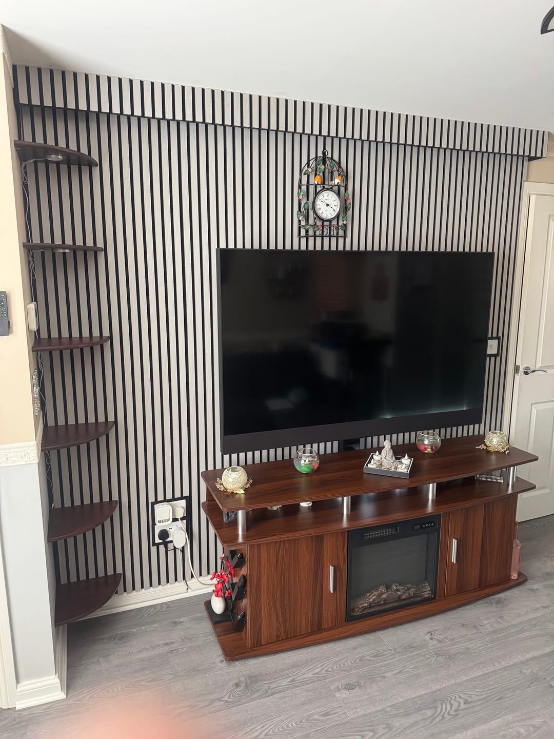 Customer photo review of Acoustic Slat Wall Panels Wooden Decorative Wall Panels Grey Oak Premium 2.4m x 0.6m