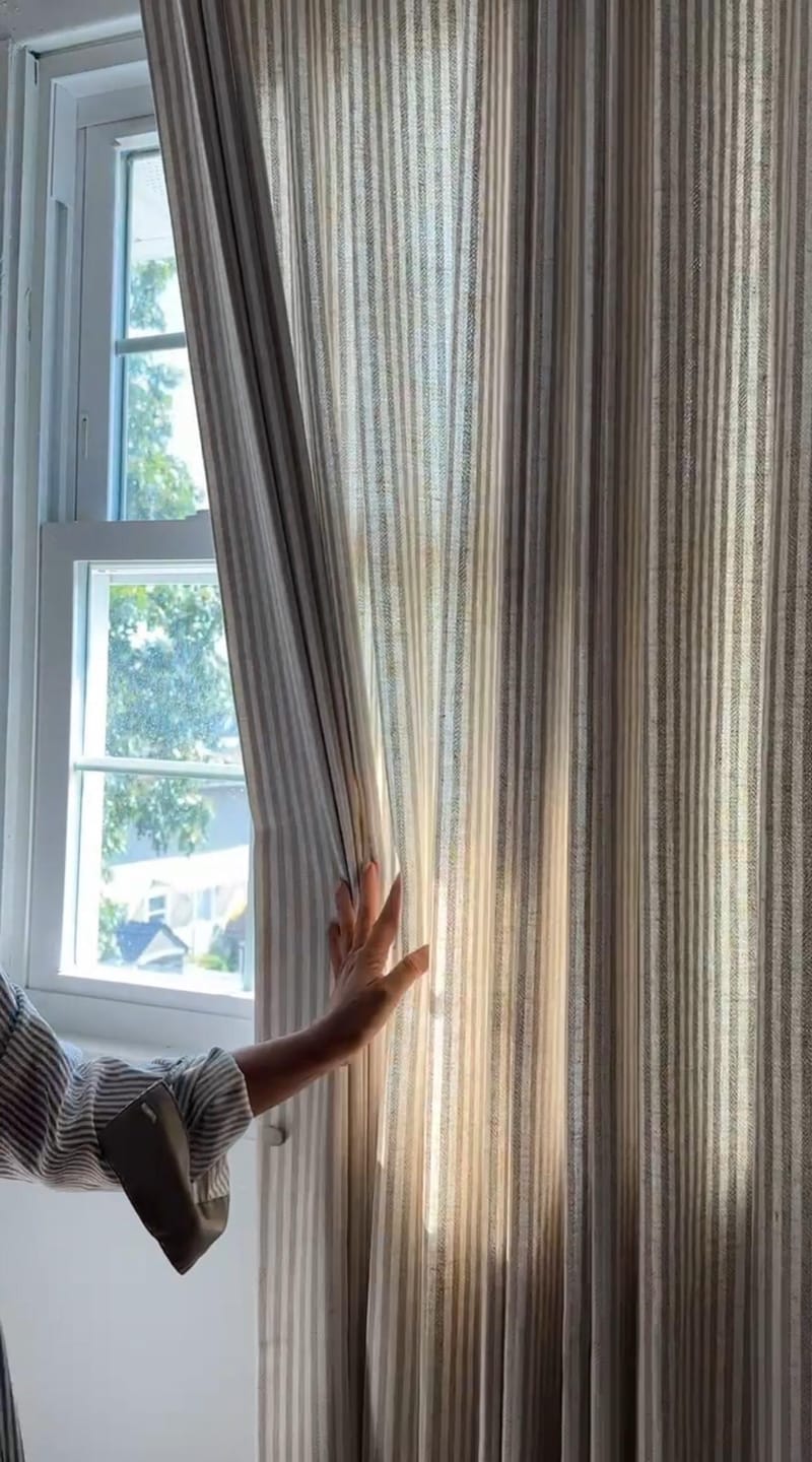 Customer photo review of 43 Color Natural Linen Blend Curtains – Blackout & Thermal Insulated Drapes for Living Room & Dining Room (Zen)