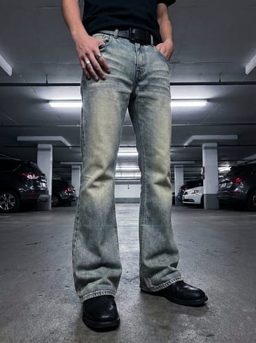 Customer photo review of Vintage Washed Flare Jeans