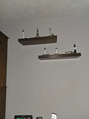 Customer photo review of Rustic Floating Shelves