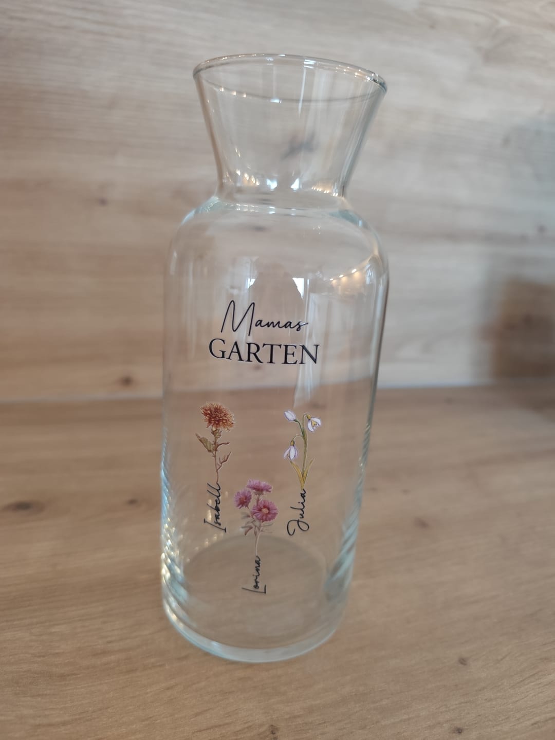 Customer photo review of Mamas Garten - Personalisierte Vase mit Namen und Blumen für Mama und Oma