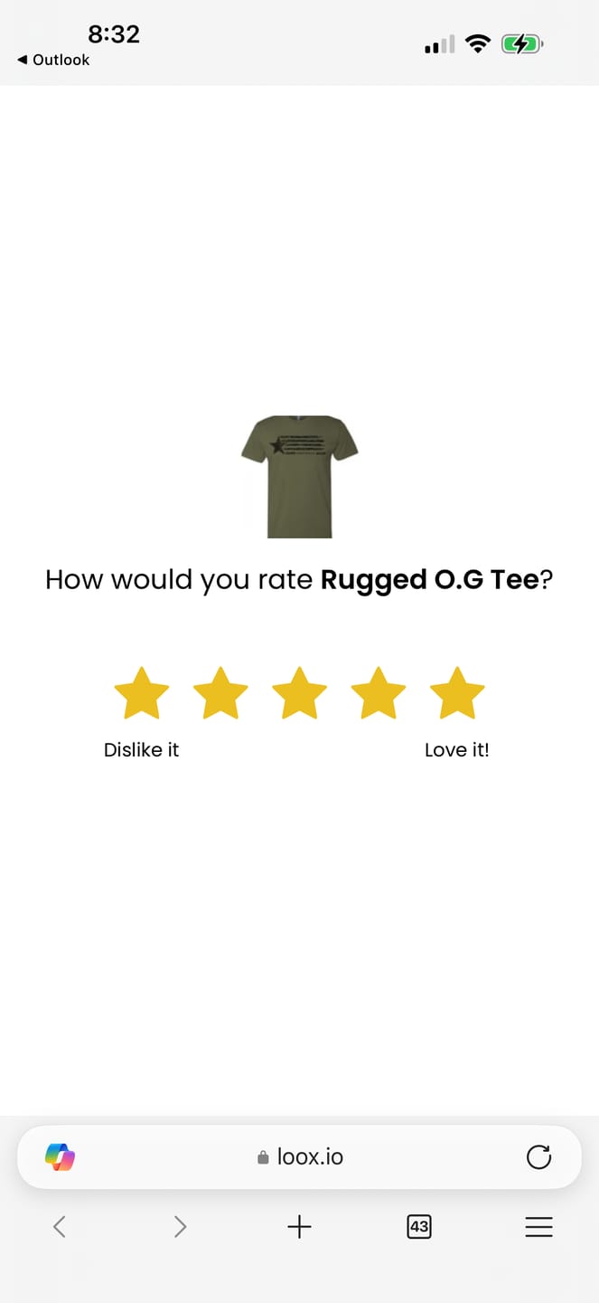 Customer photo review of Rugged O.G Tee