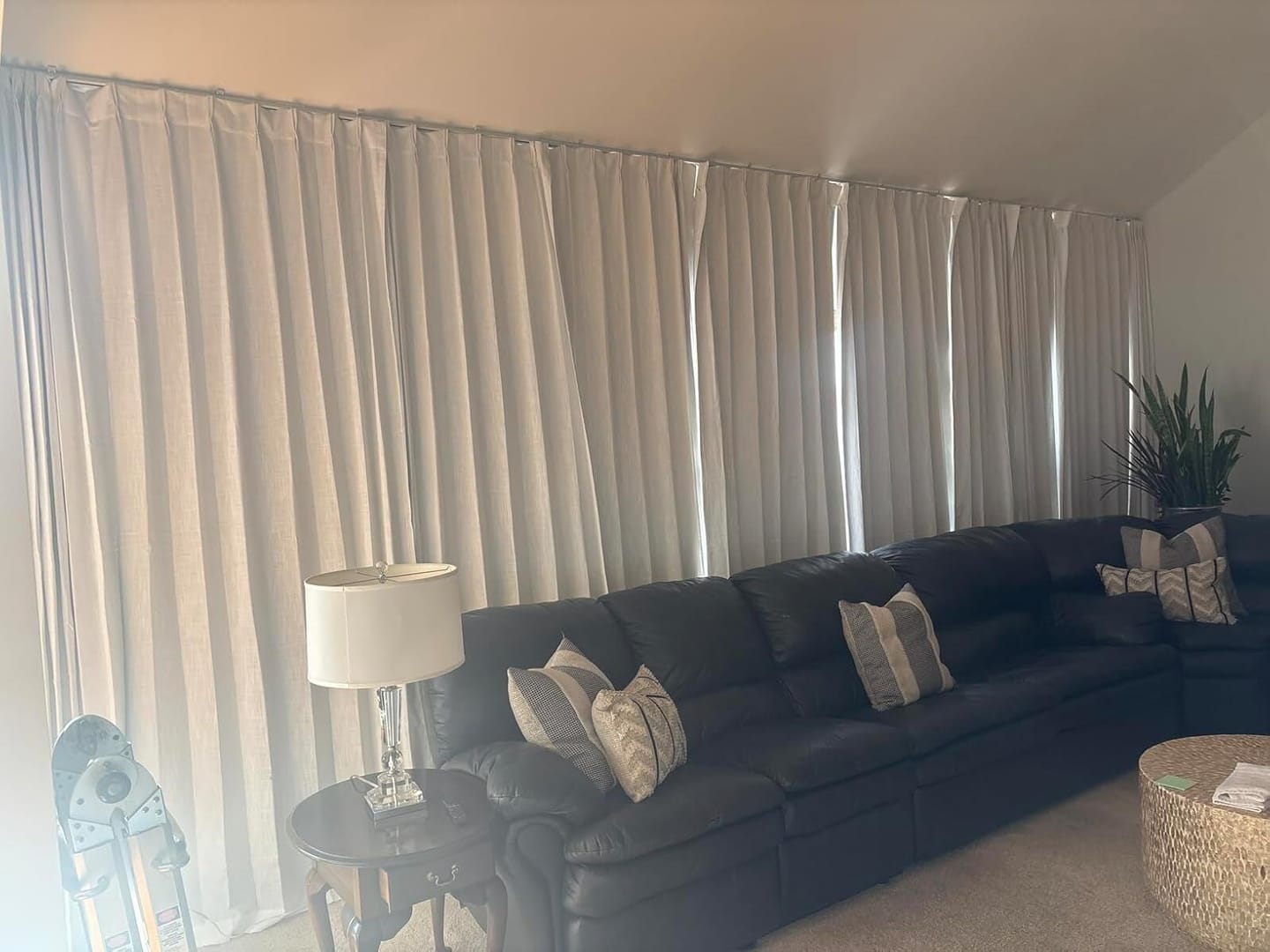 Customer photo review of 43 Color Natural Linen Blend Curtains – Blackout & Thermal Insulated Drapes for Living Room & Dining Room (Zen)