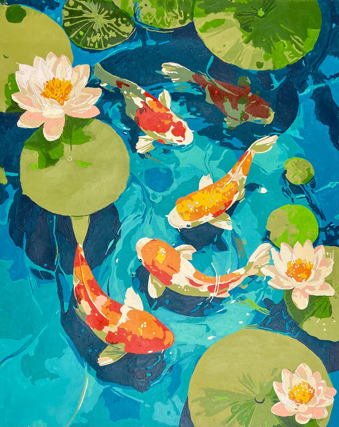 Customer photo review of Koi pond | Paint by Number