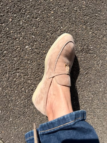 Customer photo review of summer charm walk loafer pink sand suede