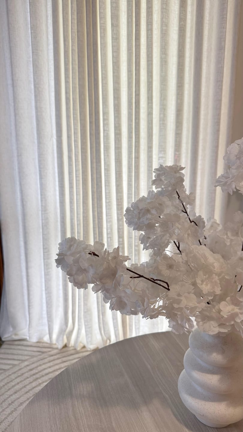 Customer photo review of 43 Color Natural Linen Blend Curtains – Blackout & Thermal Insulated Drapes for Living Room & Dining Room (Zen)