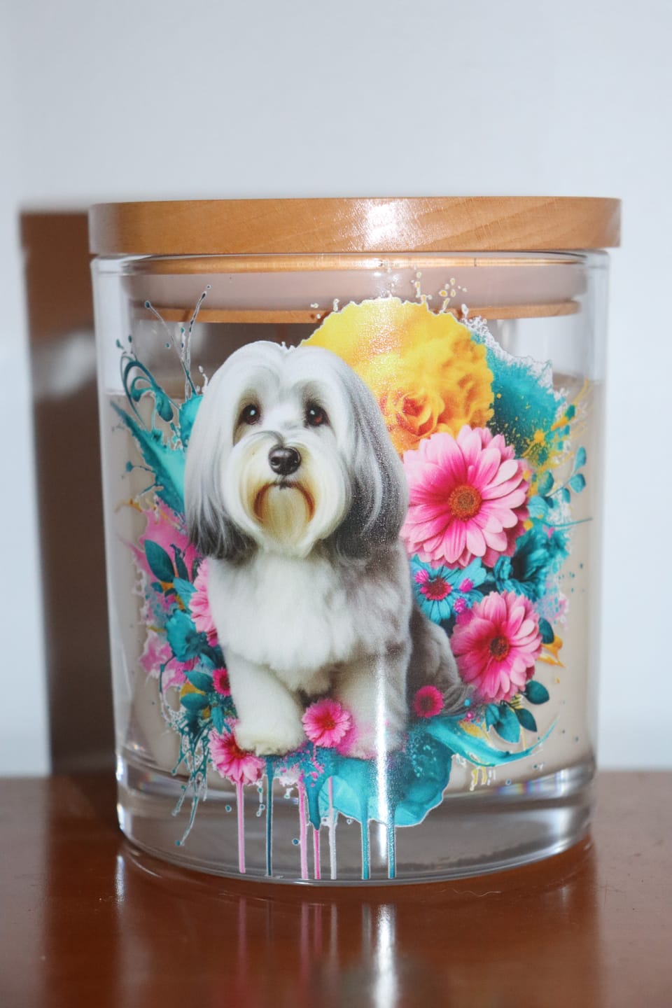 Customer photo review of Havanese Floral Dog Xlarge Candle