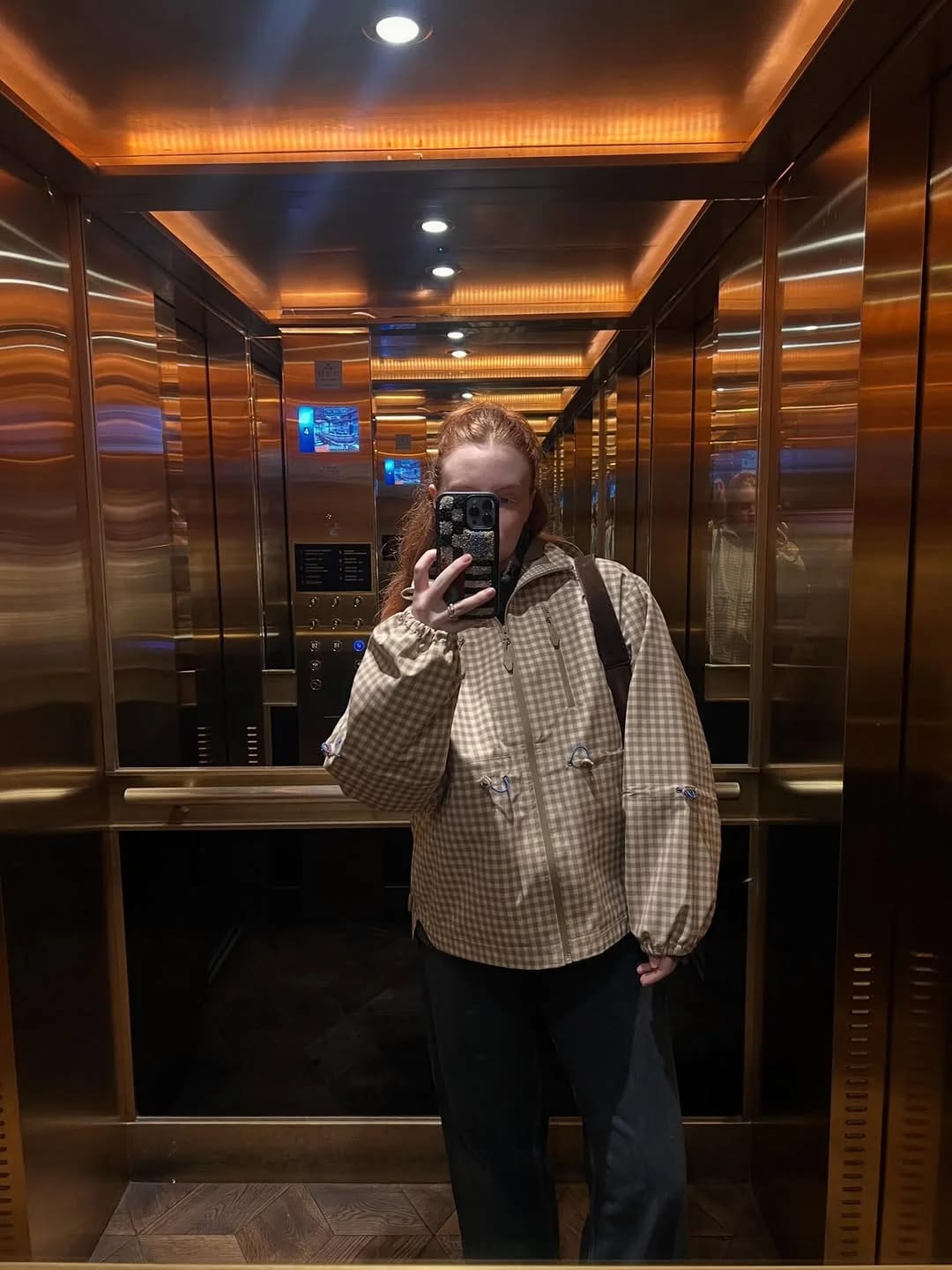 Customer photo review of Marnie Plaid Zip Jacket
