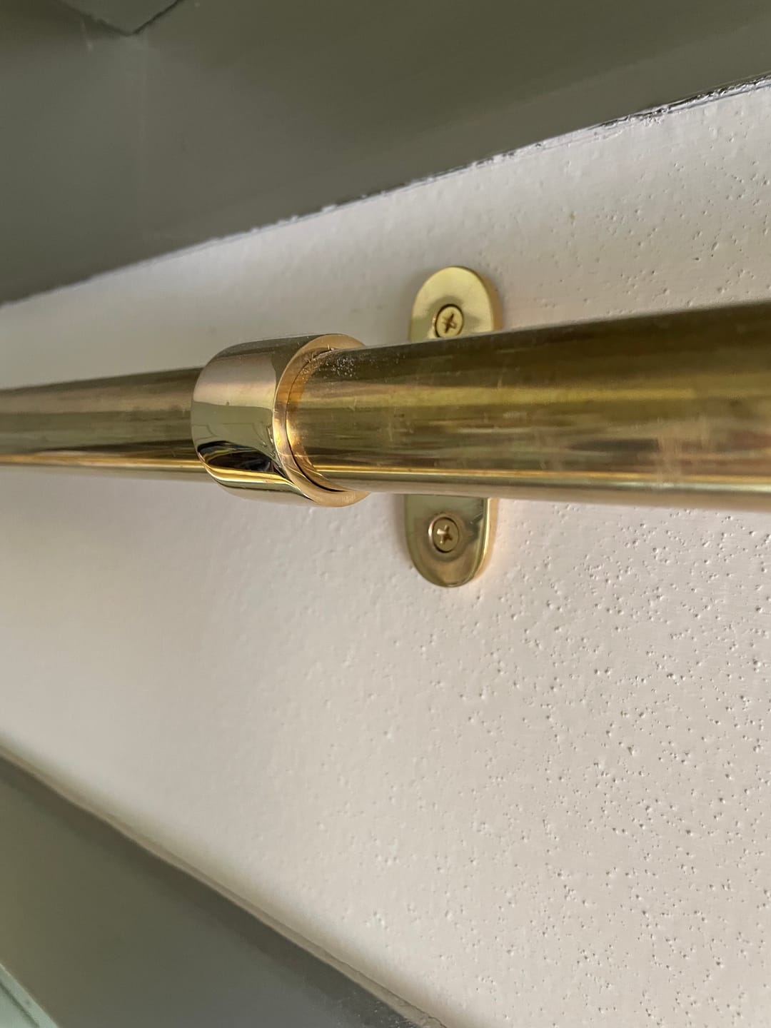 Customer photo review of Curtain Rail – Unlacquered Polished Brass