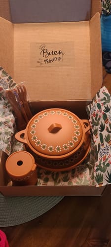 Customer photo review of Mexican Clay Plate Baby Mexican Inspired Silicone Barro Meal Set