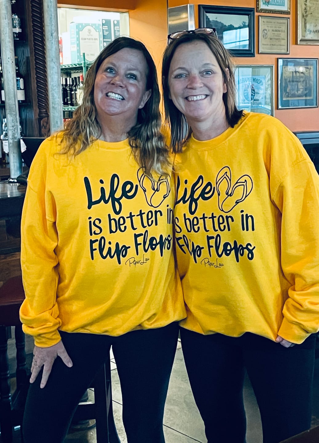 Customer photo review of Life Is Better In Flip Flops Graphic Crewneck Sweatshirt
