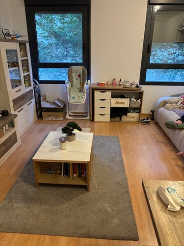 Customer photo review of TROMSO - Set de 2 tables basses gigognes en bois et effet marbre