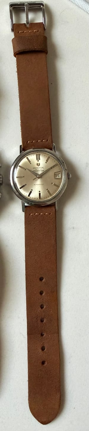 Customer photo review of Horween Peanut Dryden Leather Watch Strap, Cocoa Thread