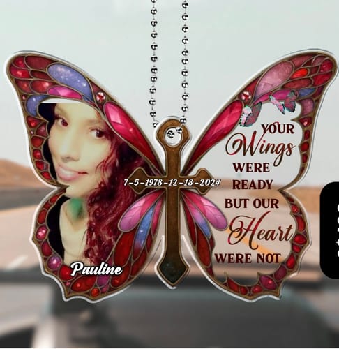 Customer photo review of I Am Always With You - Personalized Custom Car Plastic Hanging Ornament CO25