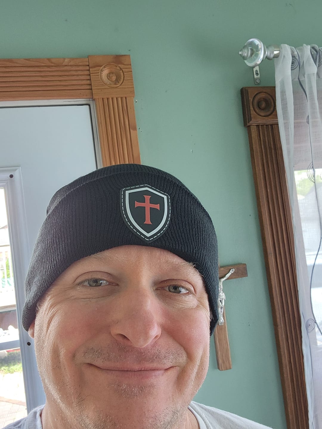 Customer photo review of Crusader Cross Beanie