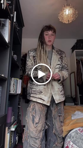 Customer video review of Personsoul Corduroy Tiger Print Blazer