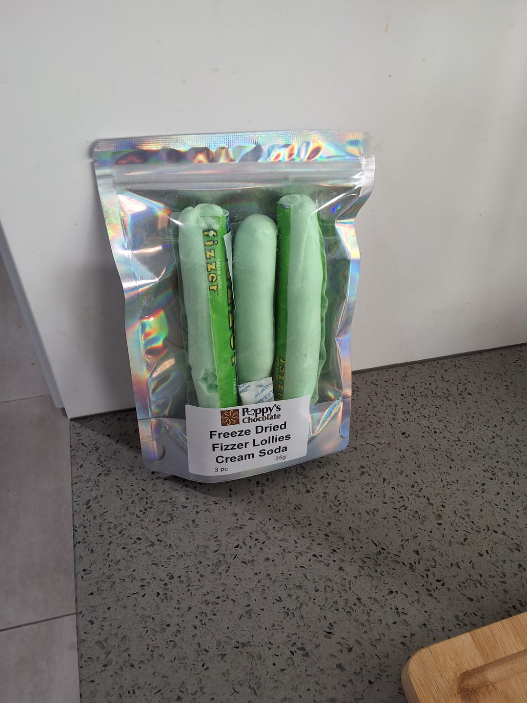 Customer photo review of Freeze Dried Fizzer Cream Soda Lollies