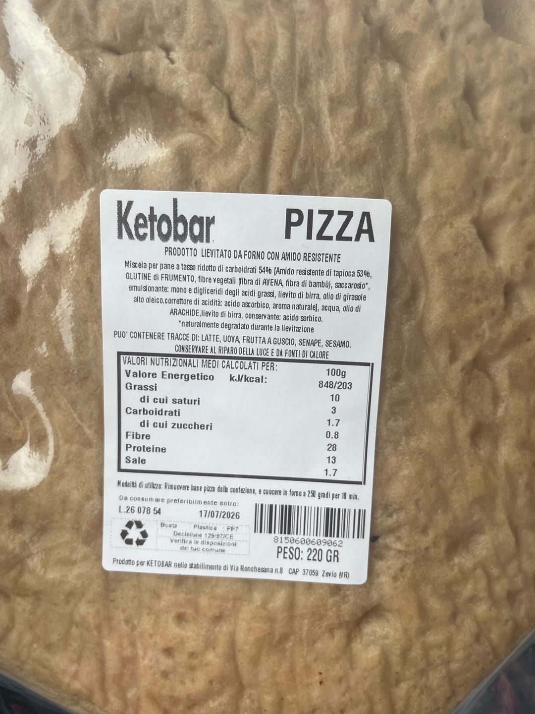 Customer photo review of KetoPizza 220g
