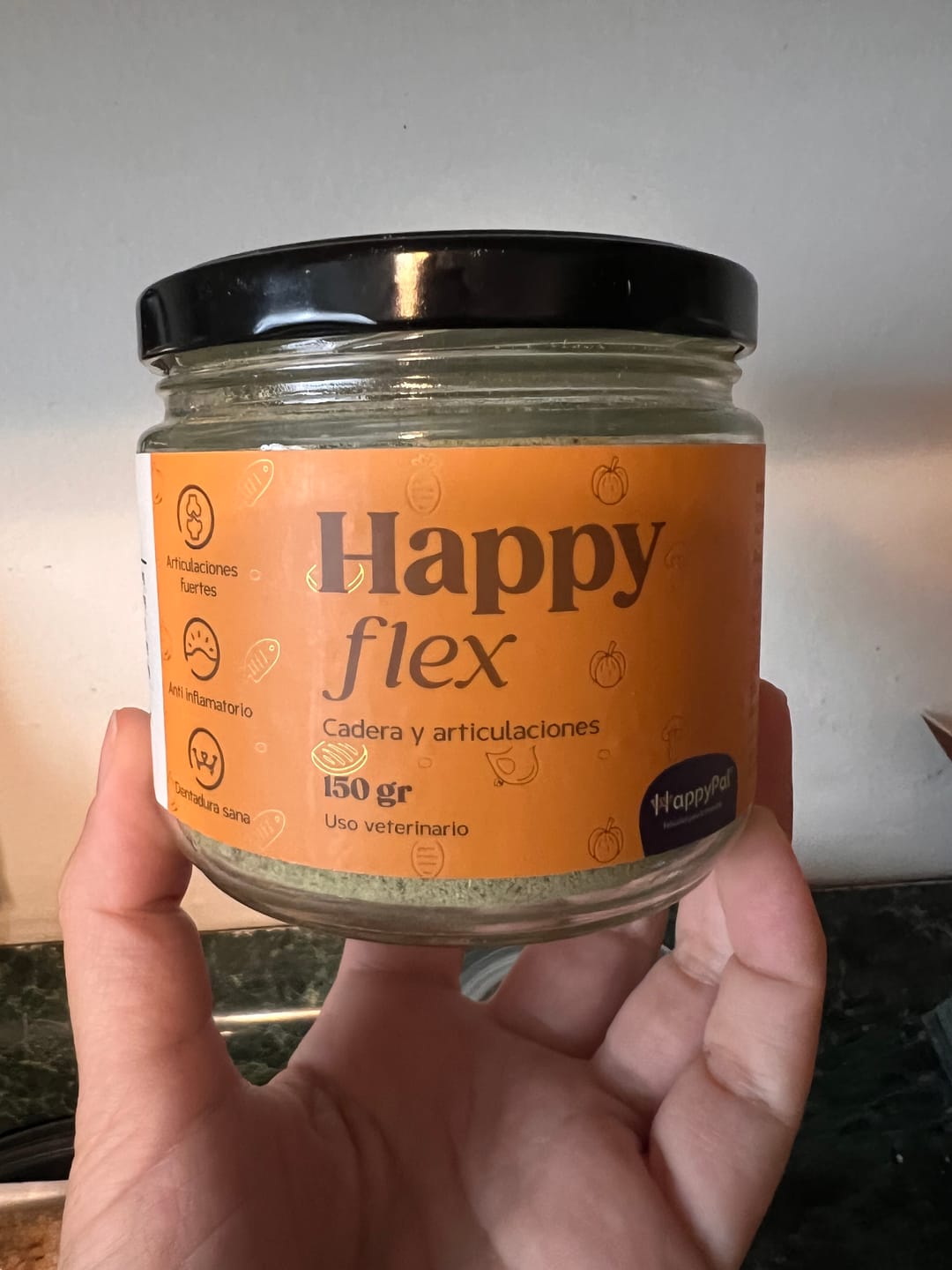 Customer photo review of Happy Flex I  Anti Inflamatorio Para Perros y Gatos. Suplemento para articulaciones, huesos y cadera