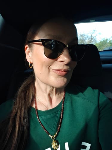 Customer photo review of Irregular Hoop Earrings (Gold)