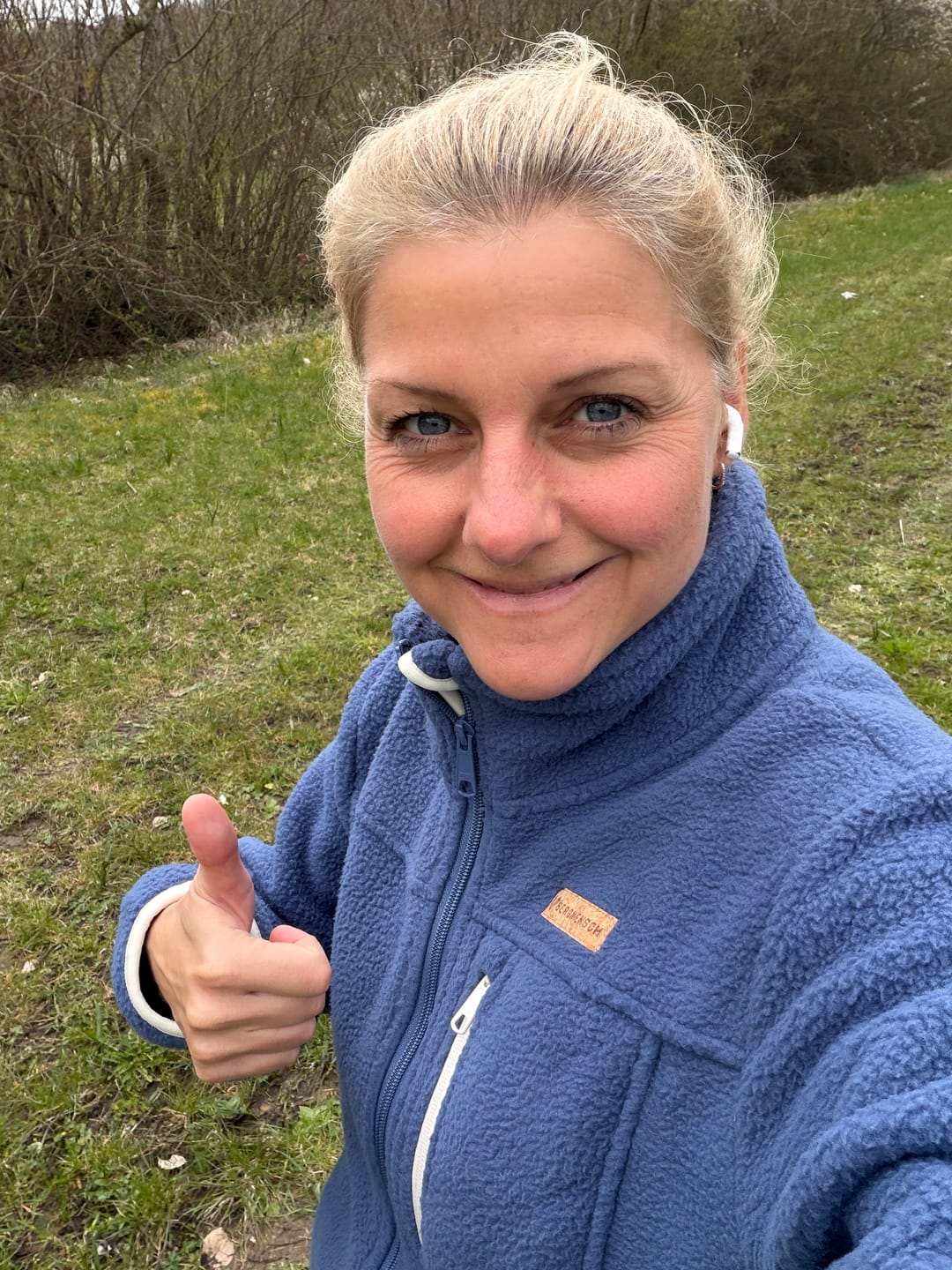 Customer photo review of Damen Sherpa Fleece Jacke - Blue Indigo
