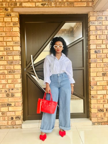 Customer photo review of Red Mini Era Tote Bag