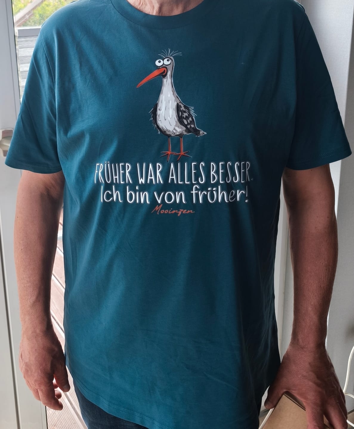 Customer photo review of Früher war alles besser! · Herren Premium Bio T-Shirt