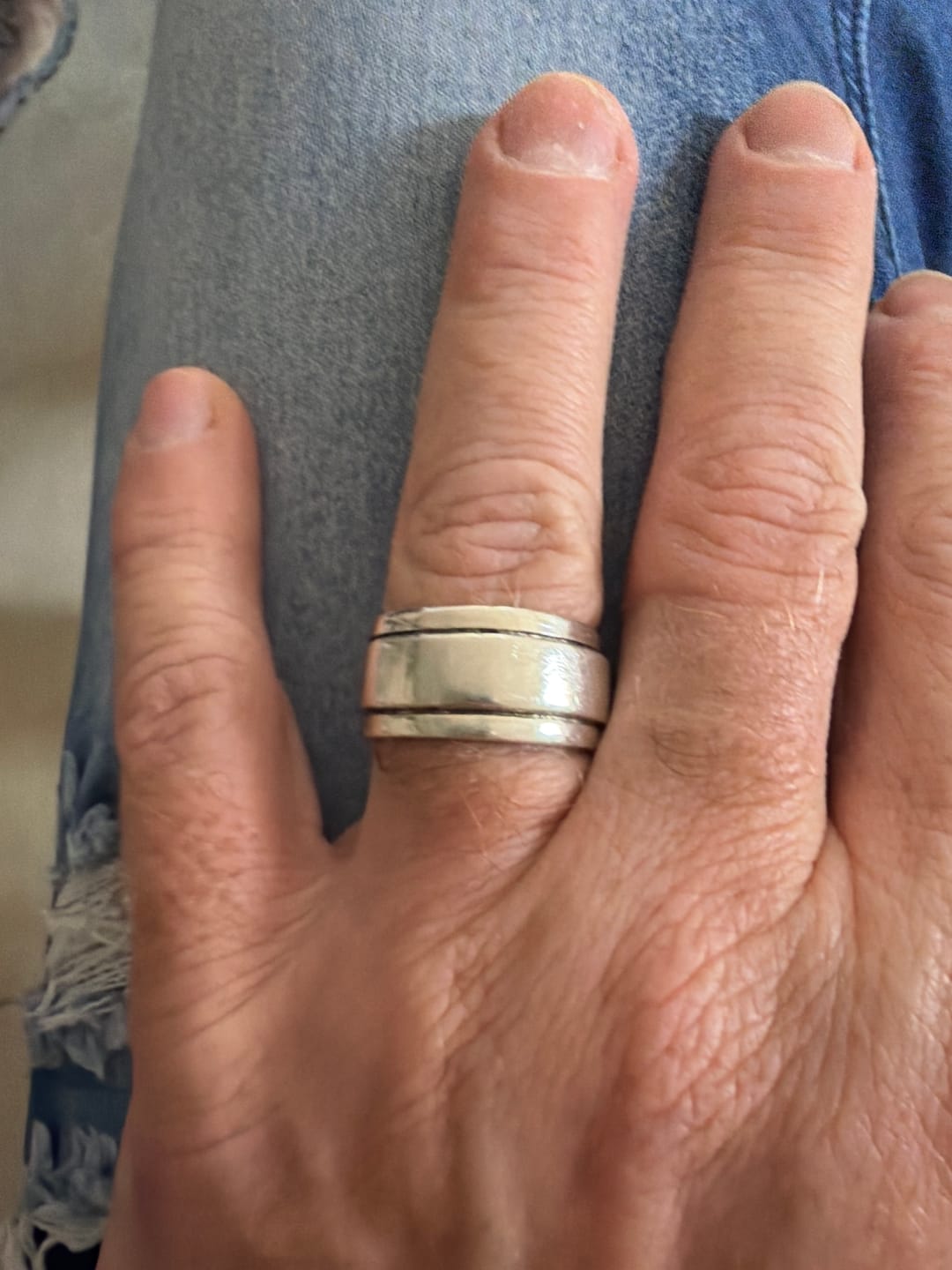 Customer photo review of טבעת כסף לגבר - Plain Silver