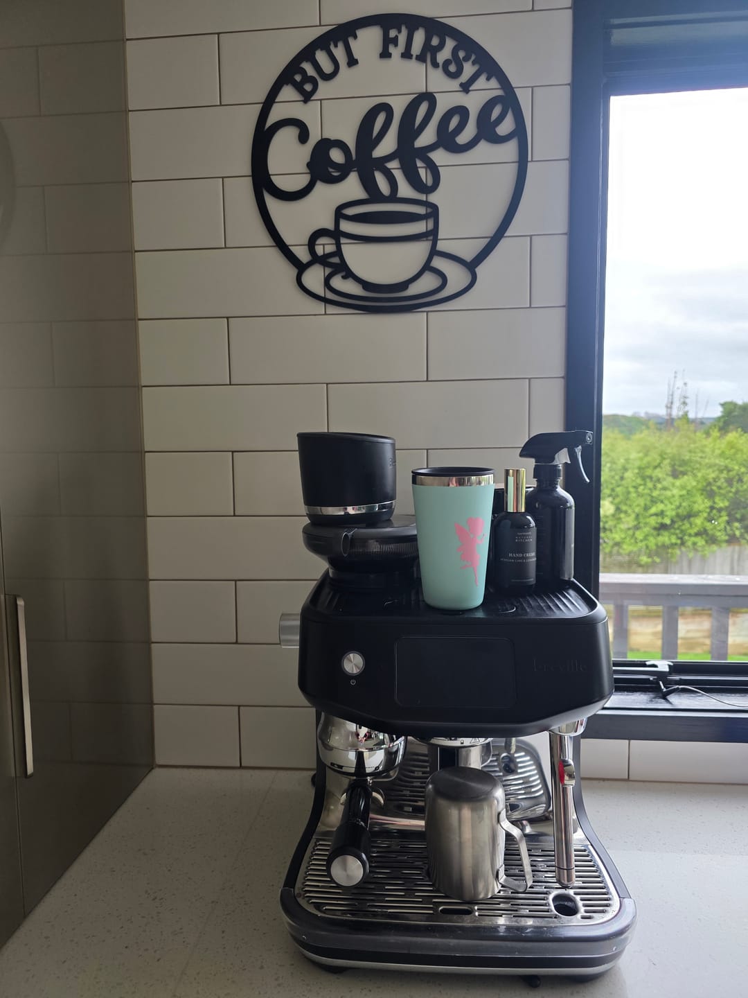 Customer photo review of But First Coffee Wall Art