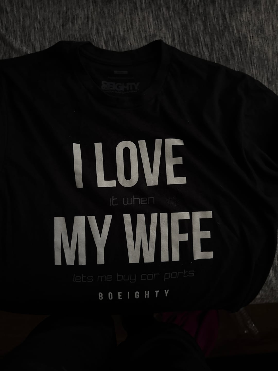 Customer photo review of 80Eighty® Love My Wife Shirt