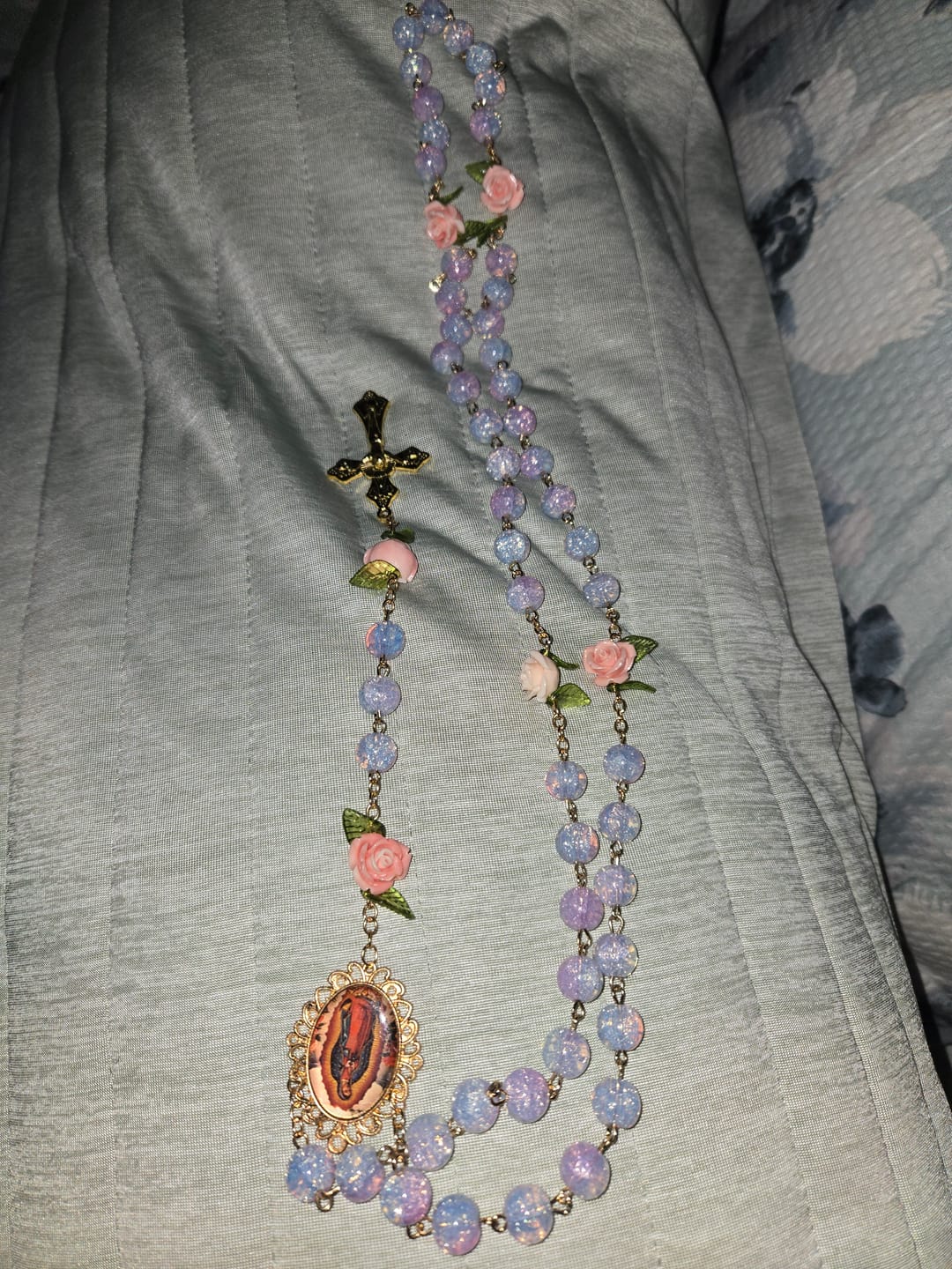 Customer photo review of FREE Today: Virgin Mary with Rose-Accented Rosary: Timeless Faith & Floral Faith Symbol