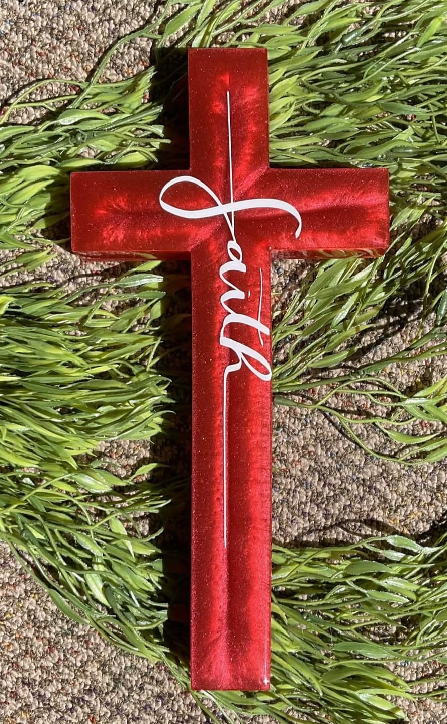 Customer photo review of 12x6x1" Cross Silicone Mold For Epoxy Resin - Medium Cross Mold