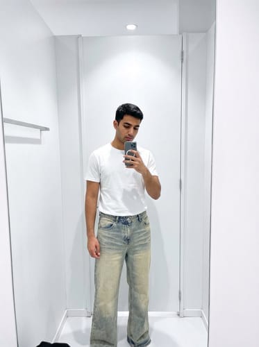 Customer photo review of Vintage Washed Flare Jeans