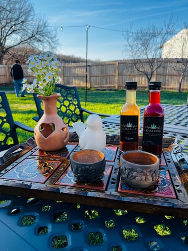 Customer photo review of Handcrafted Talavera Tile Serving Tray | Mexican Wooden Tray