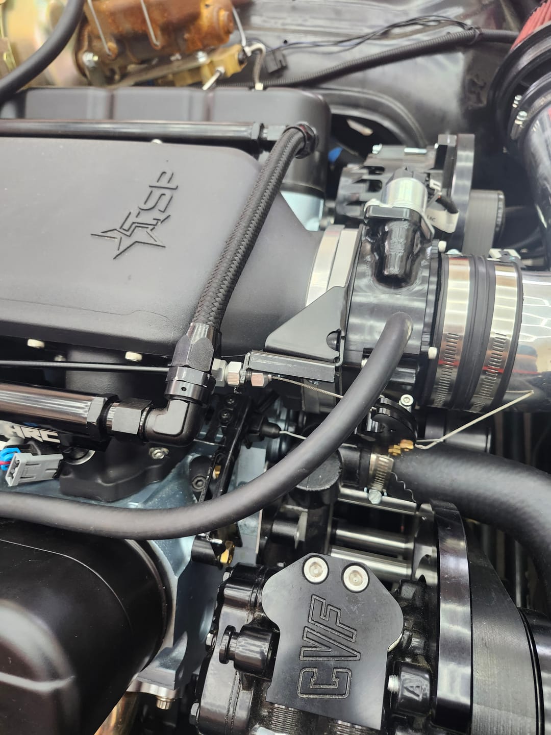 Customer photo review of ICON 102/105mm Cable Drive Throttle Body (Black) w/ Interchangeable Connection