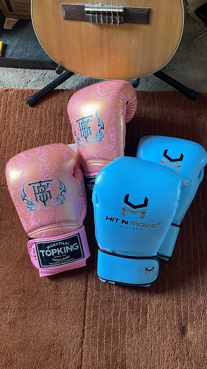 Customer photo review of Top King Boxing Gloves TKBGSS-02 Snake “Air" Pink Gold