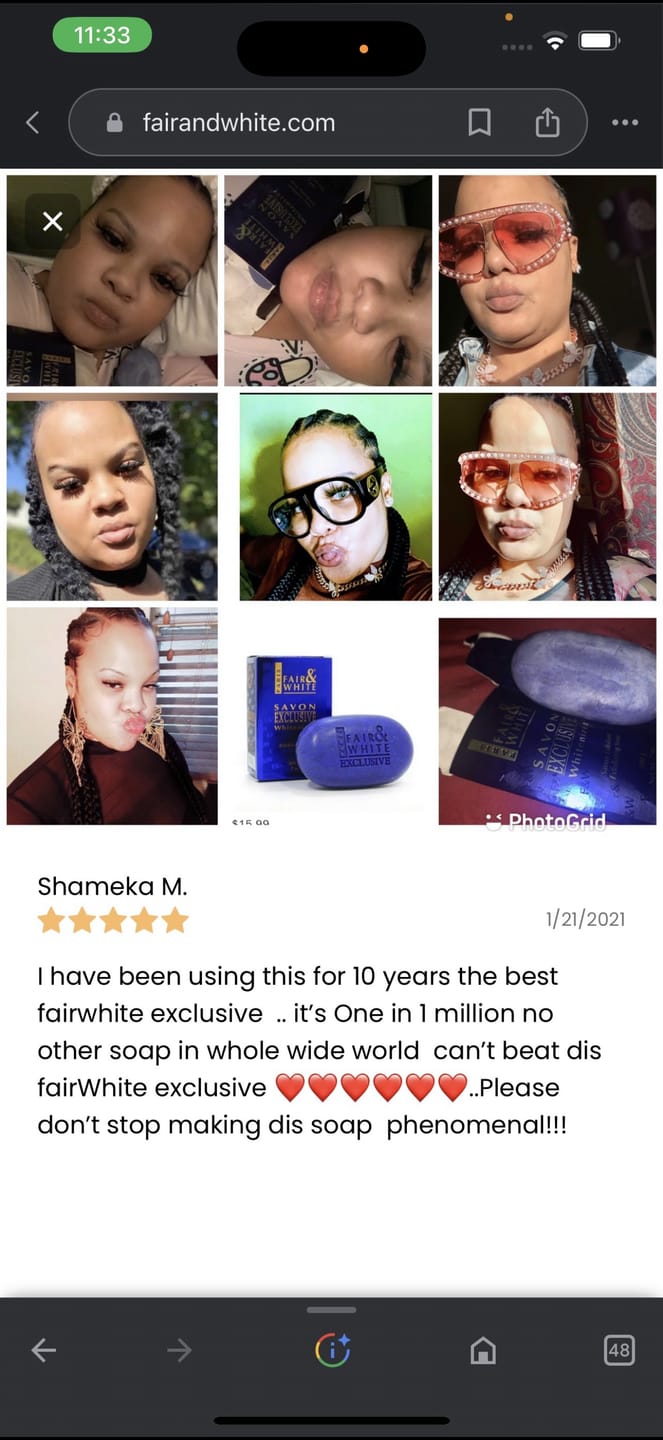 Customer photo review of Fair & White Exclusive Shower Gel w/ Vit C- 1000ml