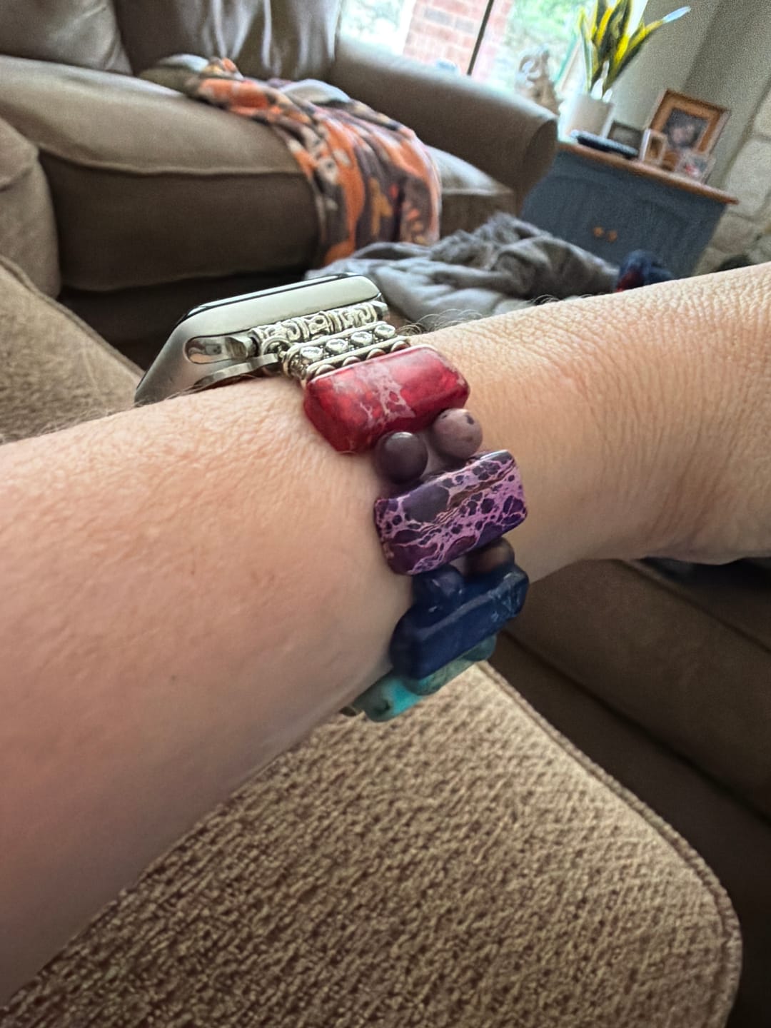Customer photo review of Sacred Chakra Stretch Apple Watch Strap