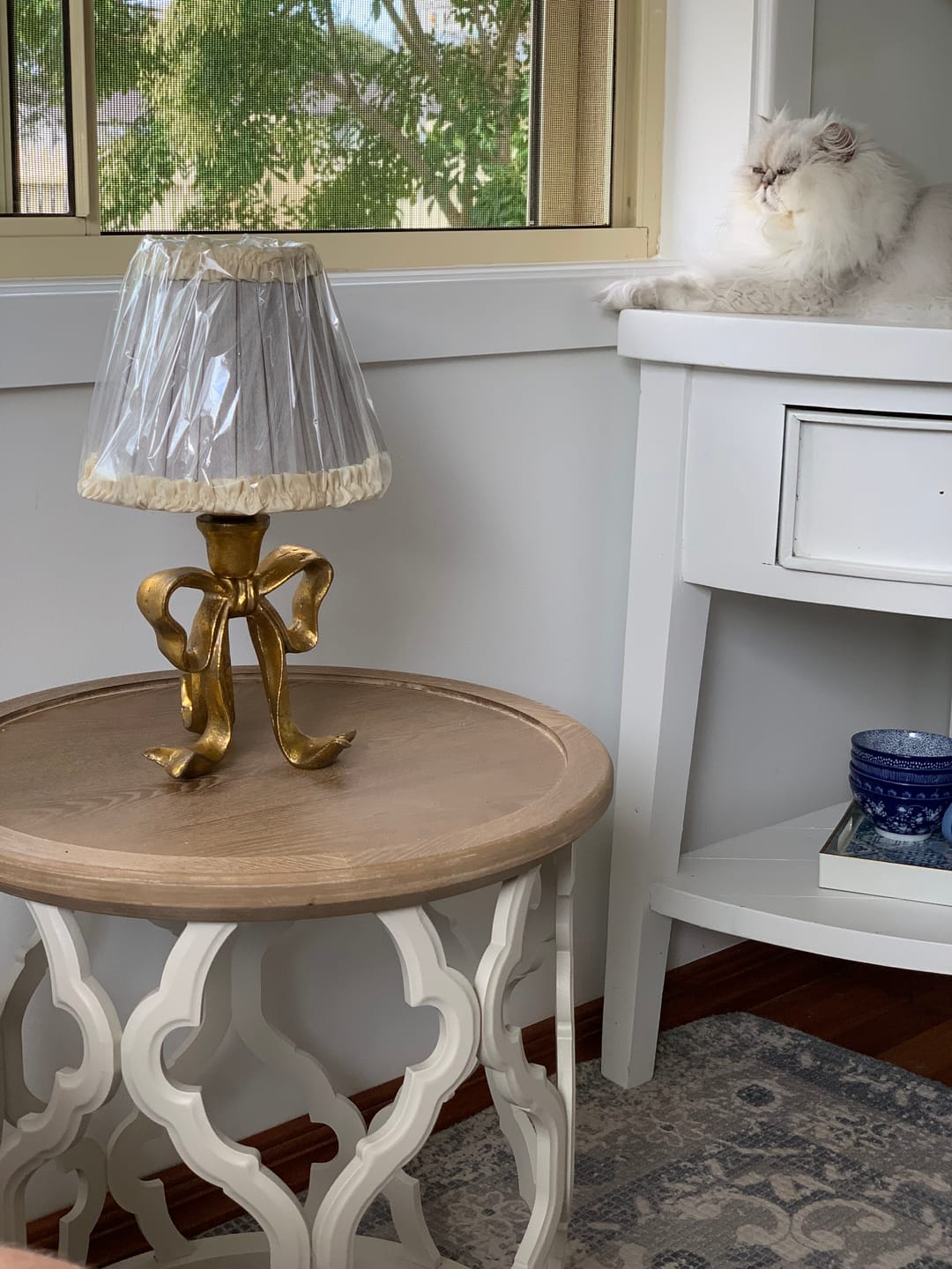 Customer photo review of Audrey Grey and Cream Lamp Shade & Beau Base - Table Lamp