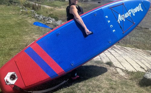 Customer photo review of Aquaplanet PACE 10'6 Inflatable Paddle Board Package - Lagoon