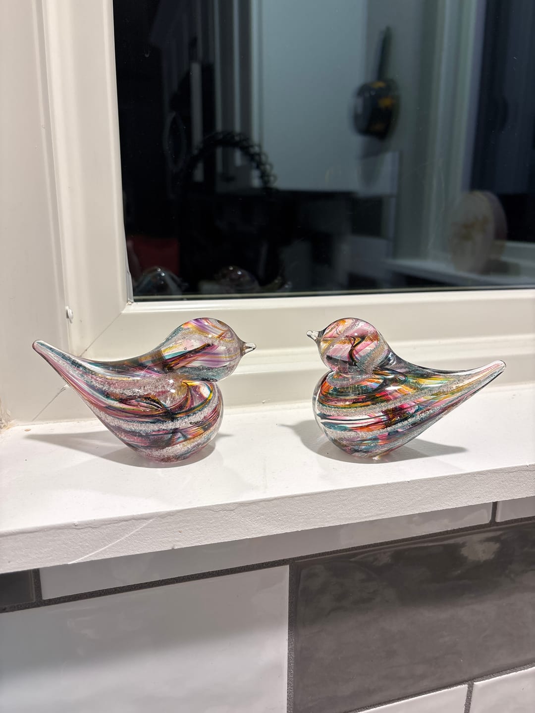 Customer photo review of Colorful Glass Birds with Cremation Ash